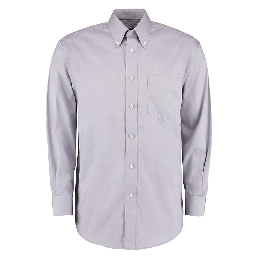 Kustom Kit KK105 Premium Long Sleeve Oxford Shirt - Silver Grey - 14.5