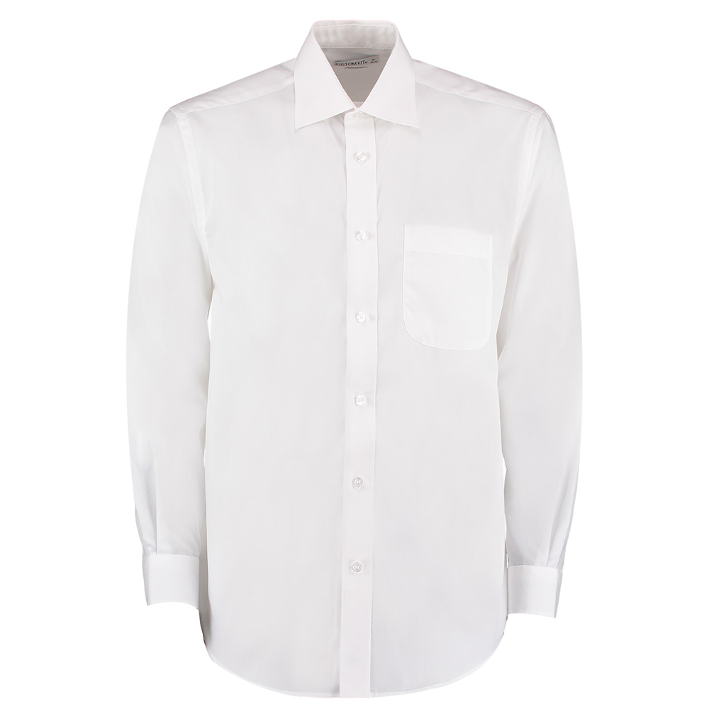 Kustom Kit KK105 Premium Long Sleeve Oxford Shirt - White - 14