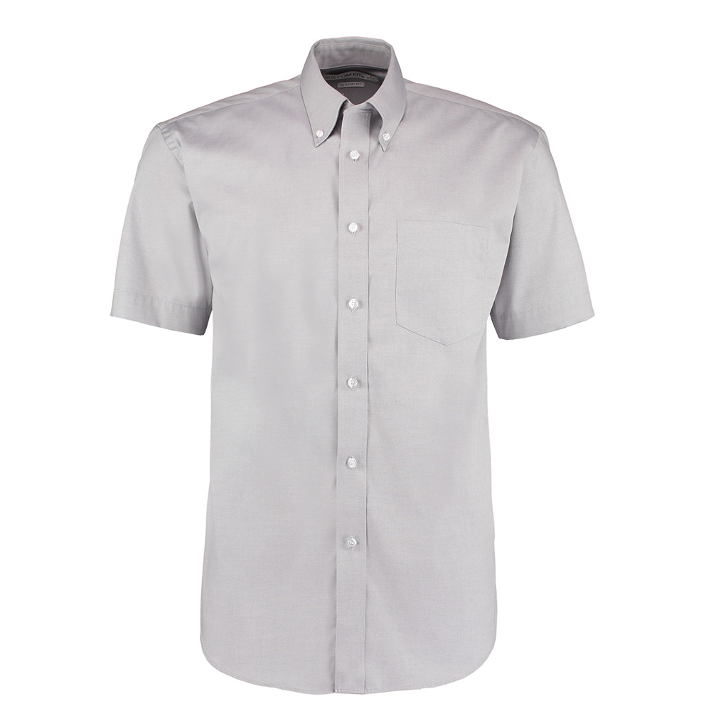 Kustom Kit KK109 Premium Short Sleeve Oxford Shirt - Silver Grey - 15.5