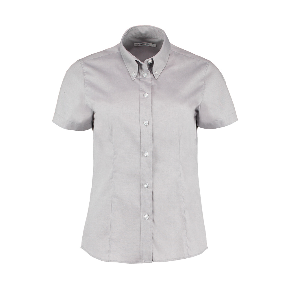 Kustom Kit Women's KK701 Premium Short Sleeve Oxford Blouse - Silver Grey - 12