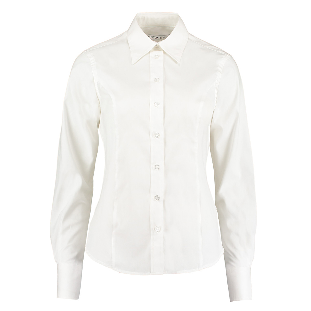 Kustom Kit Women's KK702 Premium Long Sleeve Oxford Blouse - White - 18