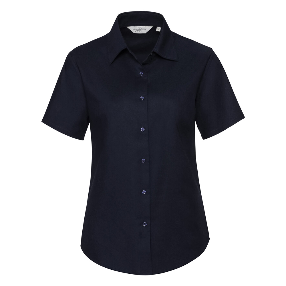 Russell J933F Womens Short Sleeve Classic Oxford Blouse - Bright Navy - 16