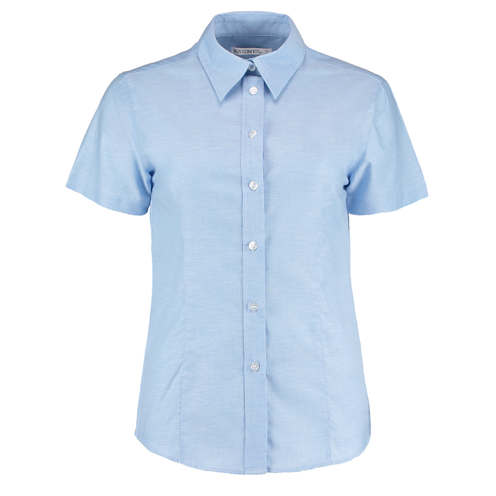 Kustom Kit Women's KK360 Short Sleeve Oxford Blouse - Light Blue - 18