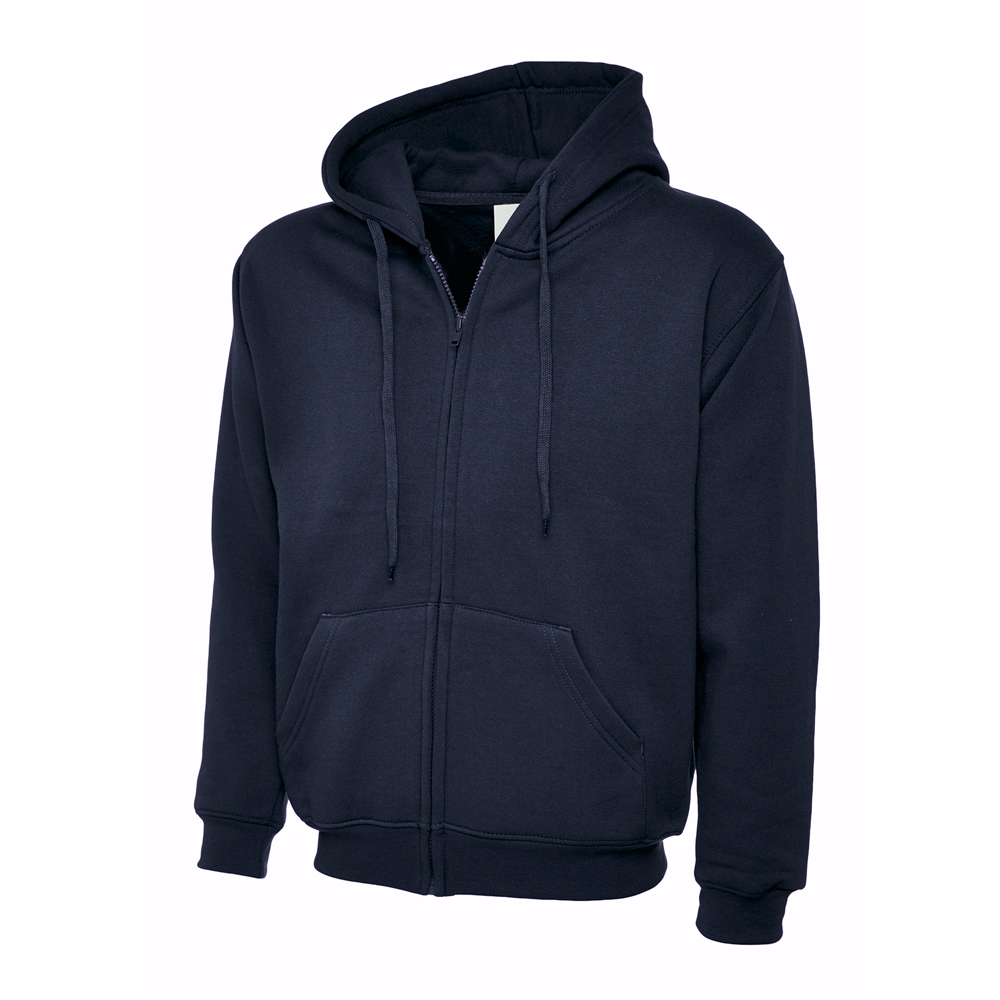 Uneek UC504 Full Zip Hooded Sweatshirt - Navy - Medium