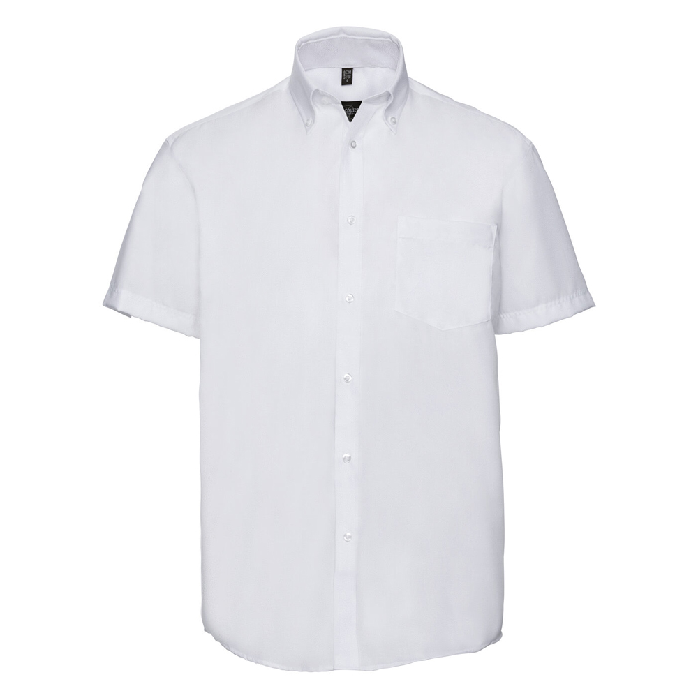 Russell J957M Short Sleeve Non-Iron Shirt - White - 19