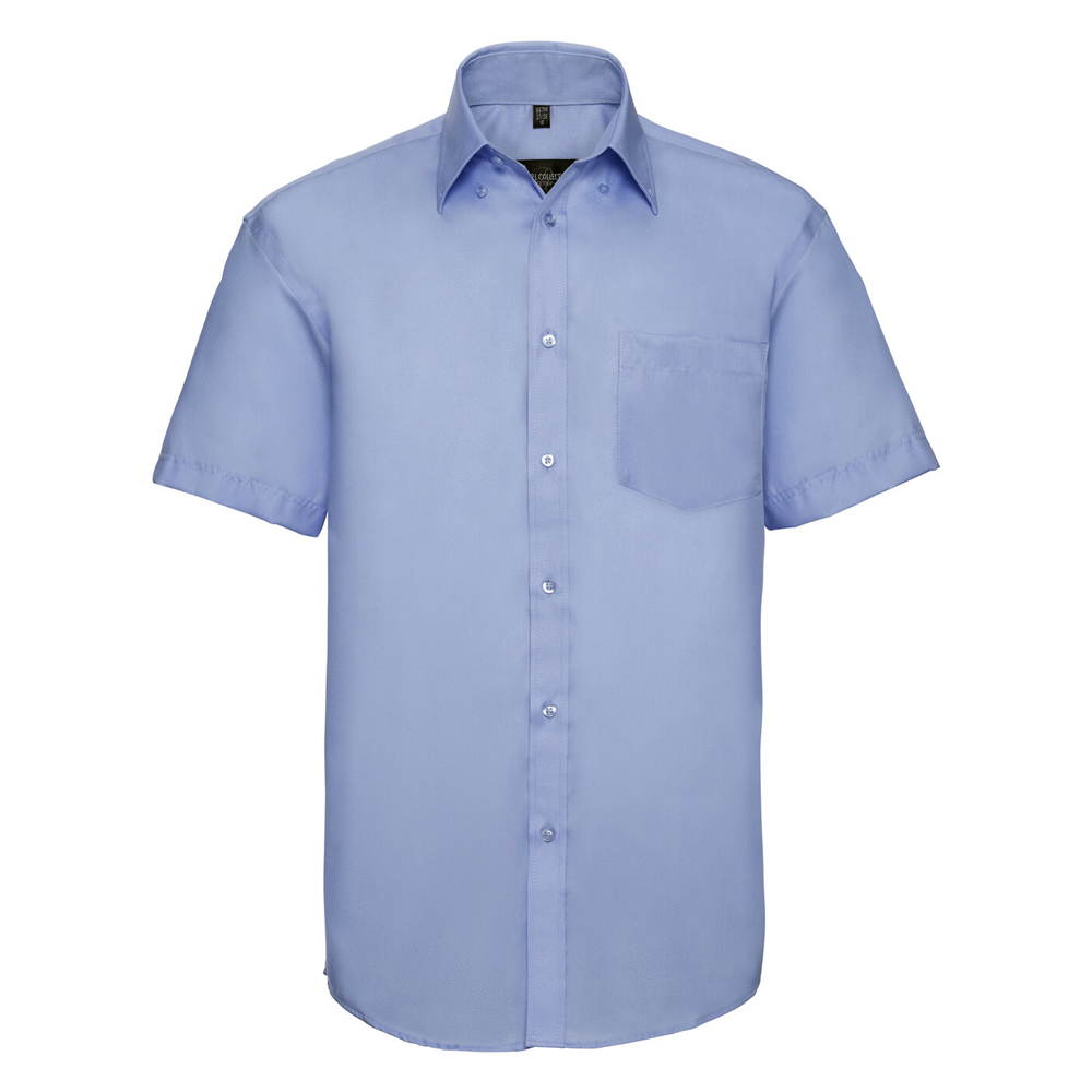 Russell J957M Short Sleeve Non-Iron Shirt - Bright Sky - 14.5
