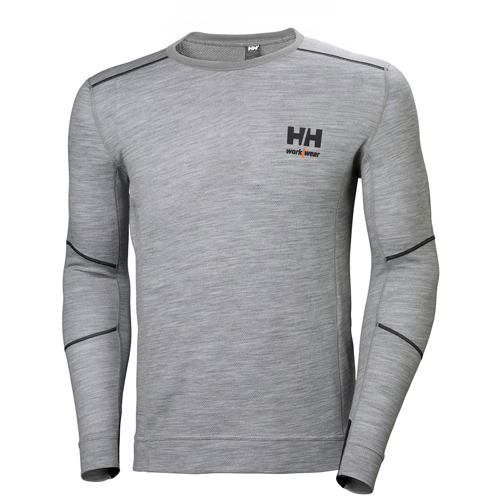 HH 75106 Lifa Merino Crewneck Baselayer - Grey Melange - Medium