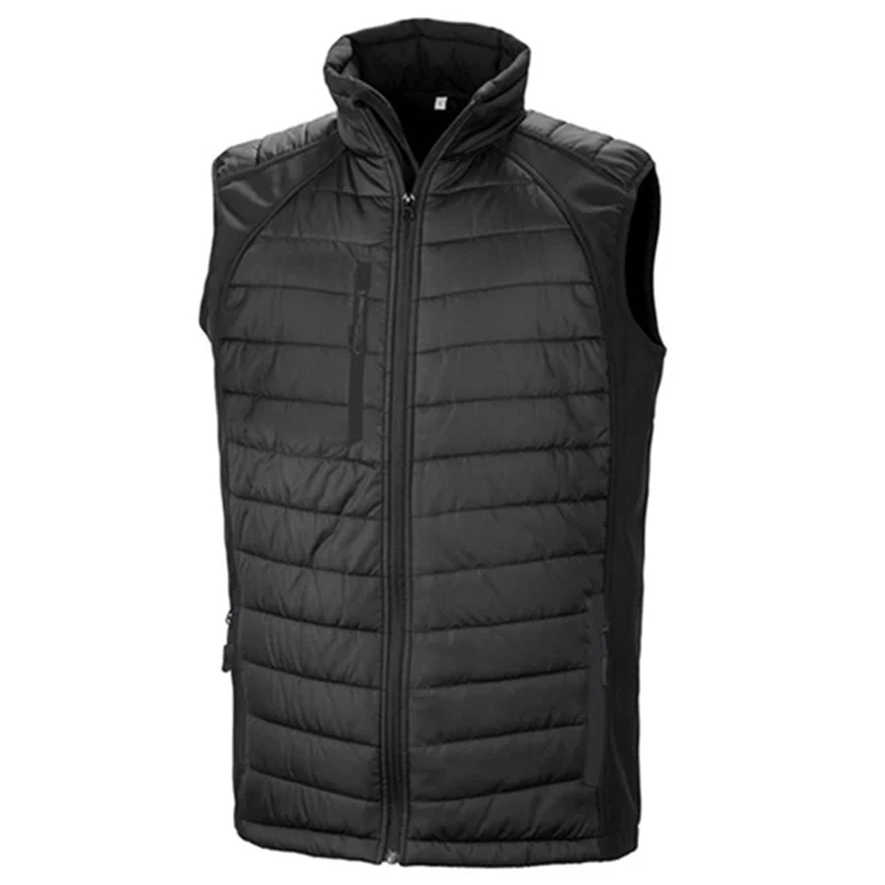 Result R238X Compass padded softshell gilet - Black/Black - XS