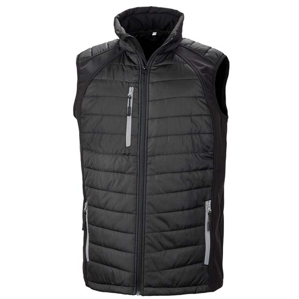 Result R238X Compass padded softshell gilet - Black/Grey - Large