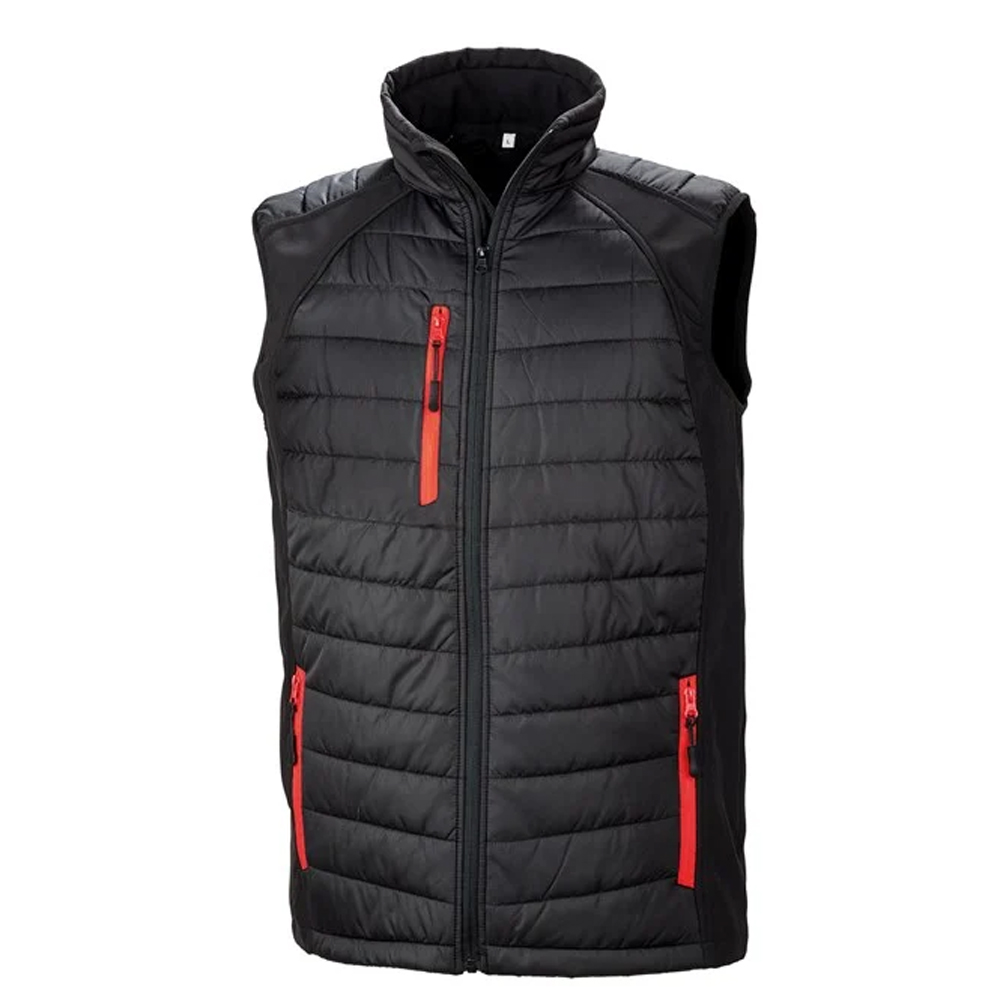 Result R238X Compass padded softshell gilet - Black/Red - XS