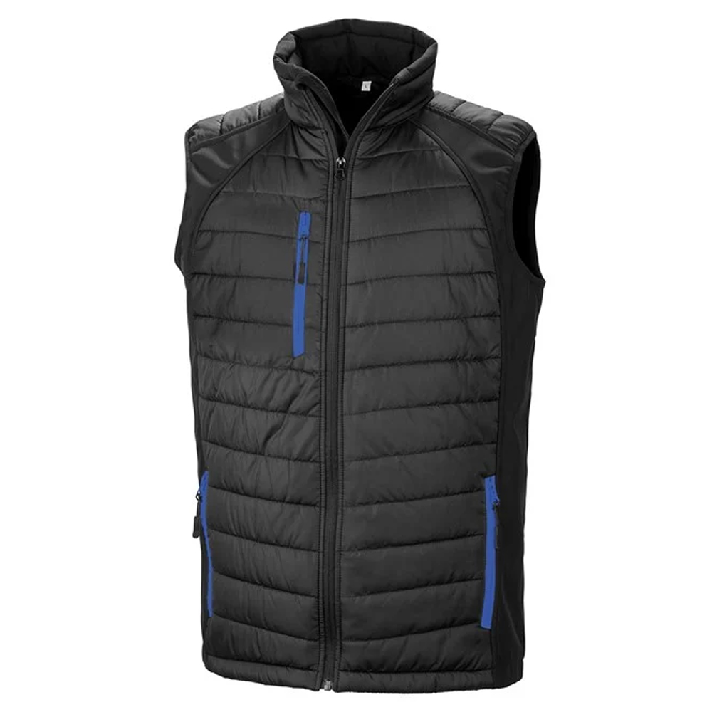 Result R238X Compass padded softshell gilet - Black/Royal - Small