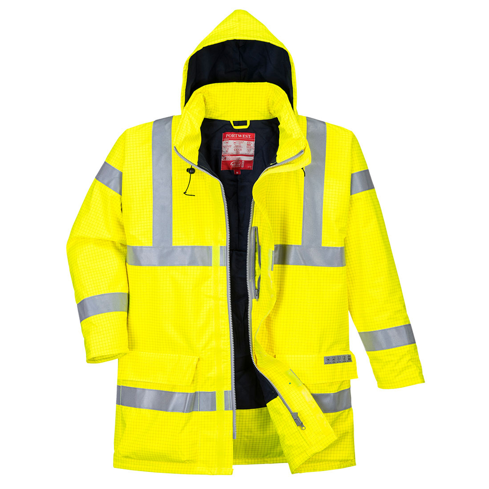 Portwest S778 Bizflame Rain Hi-Vis FR Winter Jacket - Hi Viz Yellow - Small