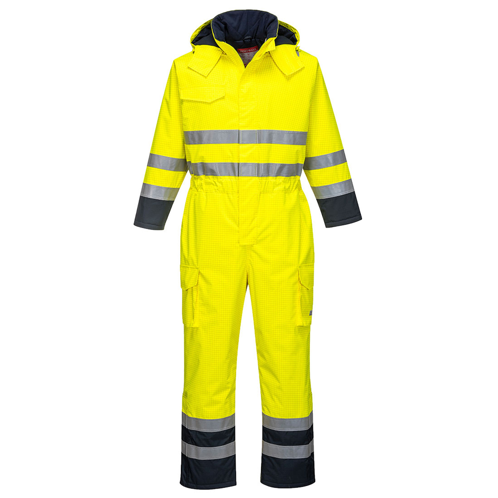 Portwest S775 Bizflame Rain Hi-Vis Multi Coverall - Hi Viz Yellow - Small