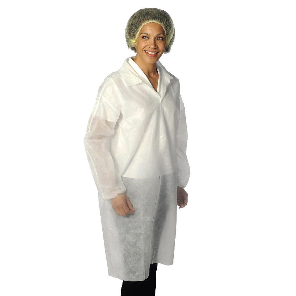 Samco Essentials Visitor Coats White - Small